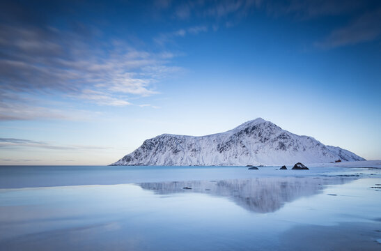 Winter mountain reflections