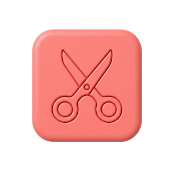 3d icon of a pair of scissors, representing cutting, editing, or tools, isolated on transparent background, animated 4k stick video