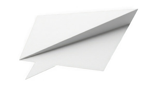 Origami paper speech bubble isolated on transparent background