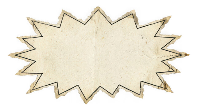 Vintage comic book style speech bubble with jagged edges isolated on transparent background