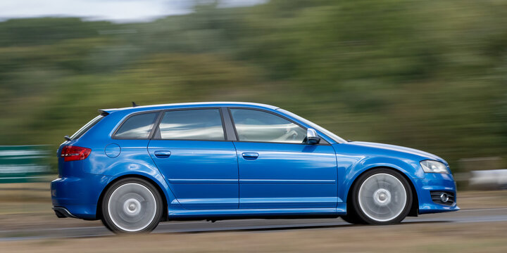 Milton Keynes; UK - Aug 30th 2026: 2009 blue Audi S3 car driving on a British road