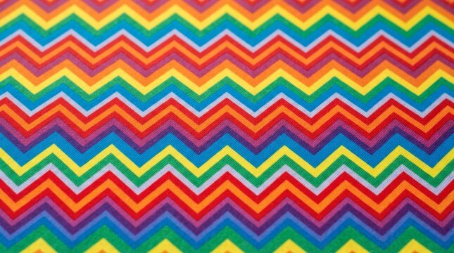 Rainbow chevron pattern background photo of vibrant zigzag stripes in multicolored hues