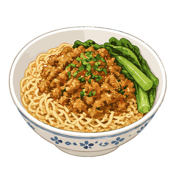 Chicken noodle called mie ayam indonesian cuisine