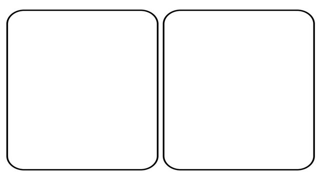 Two Simple Black Frame Appearing and Disappearing Animation with White Background