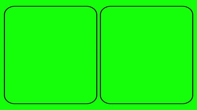 Two Simple Black Frame Appearing and Disappearing Animation with Green Screen