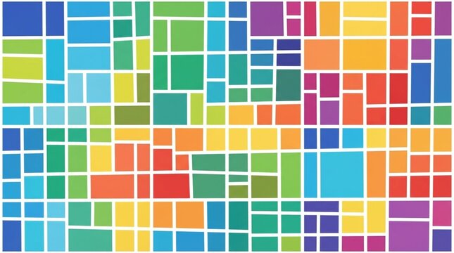 Abstract grid vector background with colorful geometric mosaic blocks and modern tile pattern design