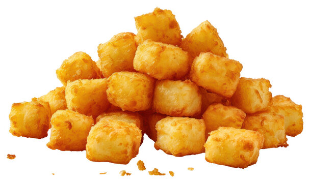 PNG Pile of golden tater tots food transparent background croquette.