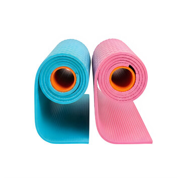Blue and pink yoga mats