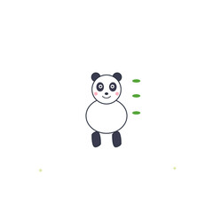 Cute panda eating bamboo cartoon character © elionamic