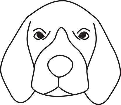 dog puppy black outline coloring book element item