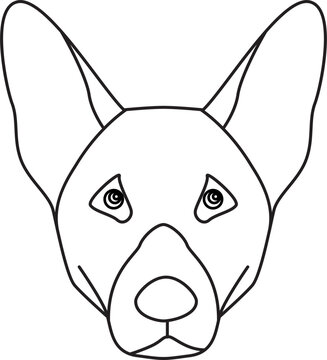dog puppy black outline coloring book element item