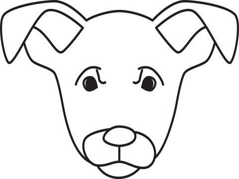 dog puppy black outline coloring book element item