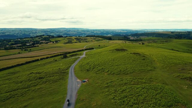Aerial view of Ligford Road near Strabane Transmitting Station in County Tyrone, Northern Ireland, UK - 10 September 2026.