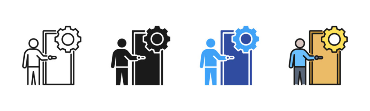 Offboarding icon set multiple style collection
