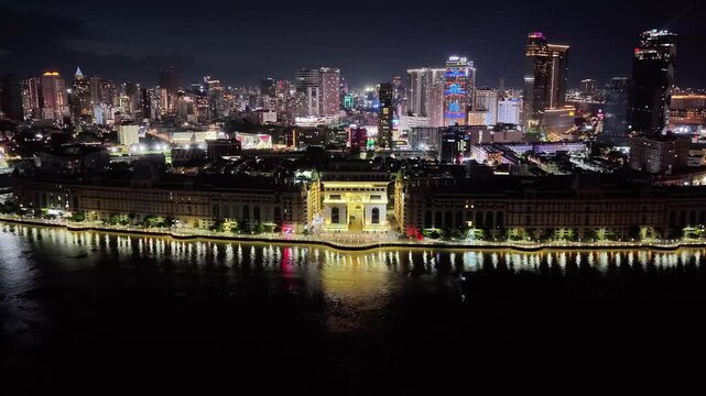 Koh Pich District is at its most beautiful at night in Phnom Penh, Cambodia.