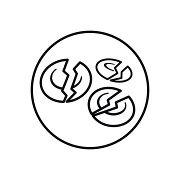 Red blood cells destruction vector icon.
