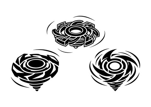 Black and white Beyblade icon