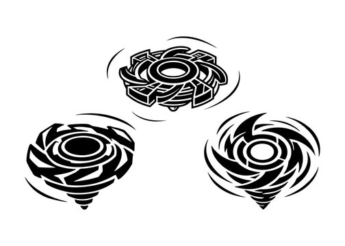 Black and white Beyblade icon
