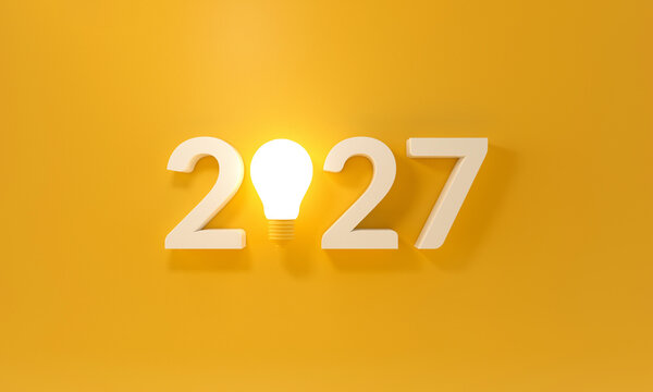 2027 lightbulb representing new ideas and innovation