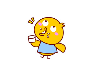 うがいをするひよこ © twomoons