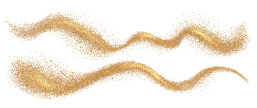 Sparkling Golden Dust Wave Design Elements