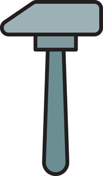 metal hammer tool icon
