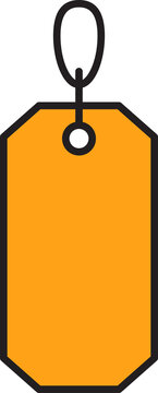 yellow label tag with string illustration

