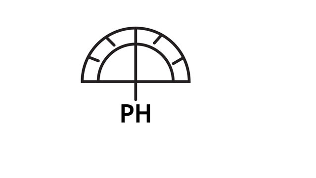 Analytical pH scale gauge icon for chemical measurement and liquid acidity level testing