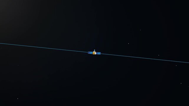 3D animation of an asteroid deflection mission, illustrating a kinetic impactor striking a near-Earth object to alter its orbital trajectory, ensuring planetary defense and safe Earth separation