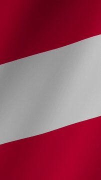Austrian national flag waving in the wind