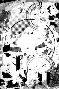 Glitch distorted grungy isolated layers . Design element for brochure, social media, posters, flyers. Overlay texture.Textured banner with Distress effect .Vector halftone dots . Screen print texture