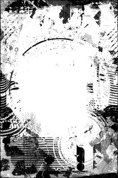 Glitch distorted grungy isolated layers . Design element for brochure, social media, posters, flyers. Overlay texture.Textured banner with Distress effect .Vector halftone dots . Screen print texture