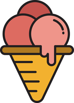 sweet ice cream cone icon
