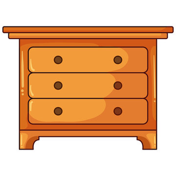 Classic wooden chest of drawers with three compartments for bedroom storage.