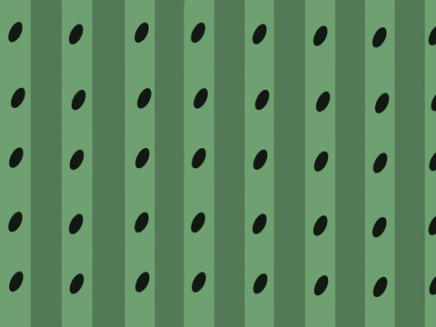 Abstract watermelon vector background. Watermelon rind with green stripes and watermelon pu black seeds. minimalist design. wallpaper background.
