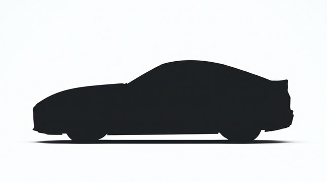 Silhouette of a modern sports car on a white background.