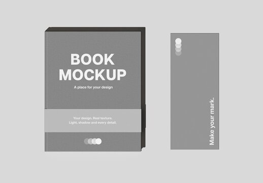 Book Mockup With Belly Band For Branding And Publishing Design