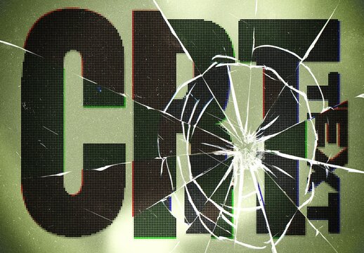 Broken CRT Screen Text & Logo Effect For Poster And Branding Design