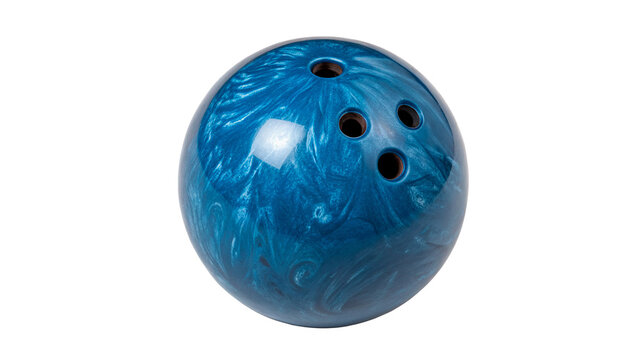 Glossy blue marbled bowling ball isolated team sports recreation game sphere icon