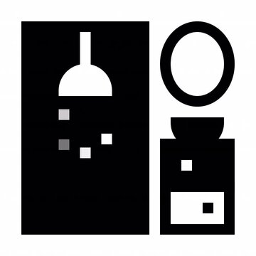 Bathroom Filled style, animation icon for social media, presentations, videos, websites, etc. No background, Alpha channel.	