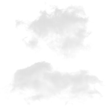 Realistic clouds with isolated, overcast
