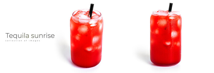 Obraz premium Red cocktail isolated on a white background.
