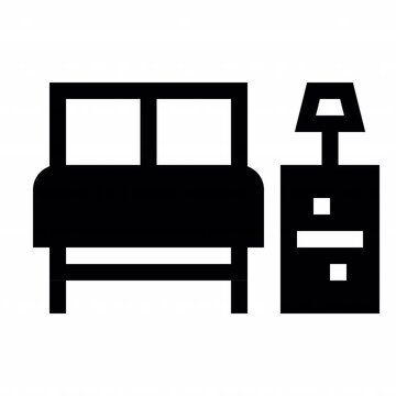 Bedroom Filled style, animation icon for social media, presentations, videos, websites, etc. No background, Alpha channel.	