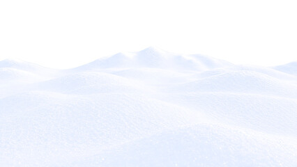 Realistic sparkling snow drifts and hills. White winter snow landscape element on transparent background. Glistening snow texture © NADIIA