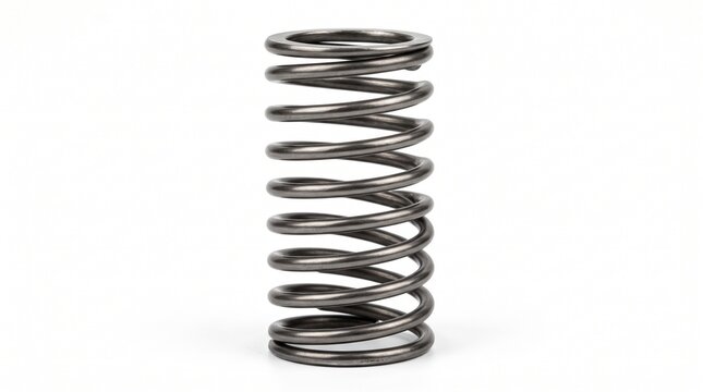 Vertical Steel Coil Suspension Spring Isolated on White
