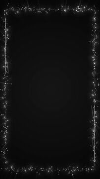 Glowing monochrome edge curved lines frame a clean black copy area. festive messages, anniversary cards, corporate events, fashion promotions, photo slideshows, opening credits premium brand displays.