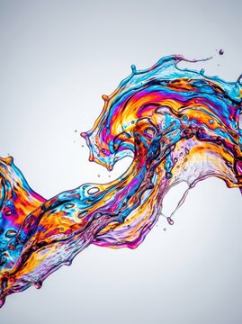 Vibrant, flowing abstract liquid waves creating mesmerizing patterns of dynamic, swirling fluid motion in a beautiful background, digital, depth, visual