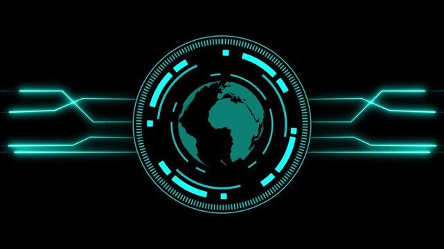 Planetary HUD animation tracks horizontal scan lines on dark. Satellite telemetry coordinates guide planetary HUD animation. Global surveillance runs on the planetary HUD animation.