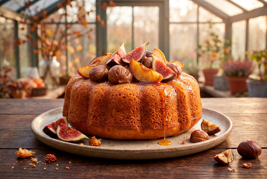 Decadent Neapolitan autumn fruit baba dessert