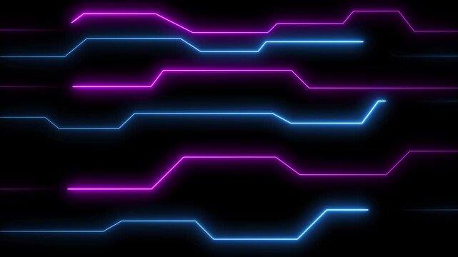 Abstract lines animation forms geometric pattern shapes on dark. Minimalist vector perspective layers move along abstract lines. Modern ambient graphic design art animates the abstract lines.